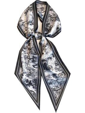 Women's Ink Painting Black Edge Color Elegant Oblique Angle Scarves Bag Scarfs